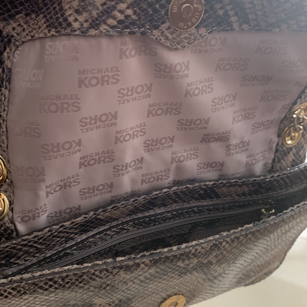 Michael Kors Python Double Chain Strap Shoulder B… - image 5